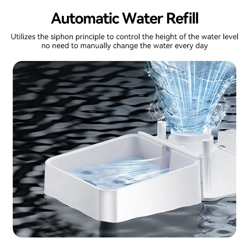 ROJECO Automatic Pet Feeder Gravity Water Fountain 8.5L 2 In 1 WIFI Remote Control Smart Cat Dog Kibble Dispenser Water Drinker