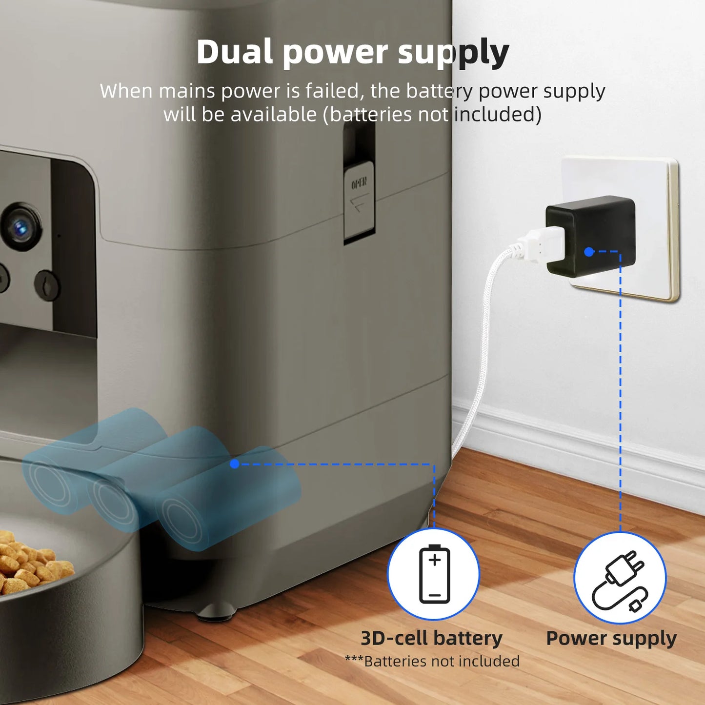 2.4G WiFi Automatic Cat Feeder with Camera Video with Night Vision 2L Automatic Pet Feeder Smart Dog Feeder Cat Food Dispenser