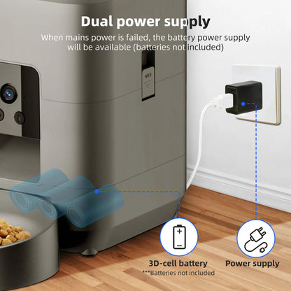 2.4G WiFi Automatic Cat Feeder with Camera Video with Night Vision 2L Automatic Pet Feeder Smart Dog Feeder Cat Food Dispenser