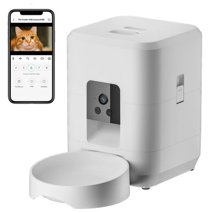 2.4G WiFi Automatic Cat Feeder with Camera Video with Night Vision 2L Automatic Pet Feeder Smart Dog Feeder Cat Food Dispenser