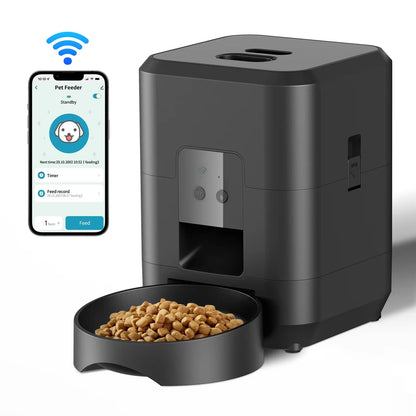 2.4G WiFi Automatic Cat Feeder with Camera Video with Night Vision 2L Automatic Pet Feeder Smart Dog Feeder Cat Food Dispenser