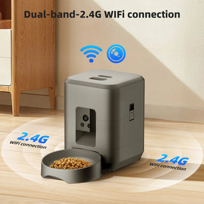 2.4G WiFi Automatic Cat Feeder with Camera Video with Night Vision 2L Automatic Pet Feeder Smart Dog Feeder Cat Food Dispenser